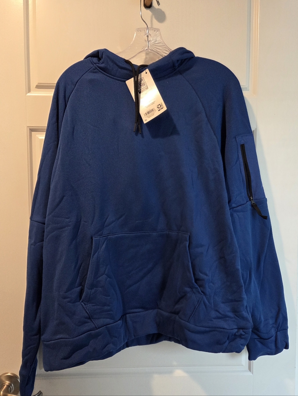 Members Mark Men's Blue Hooded Pullover Sweatshirt Large Nwt